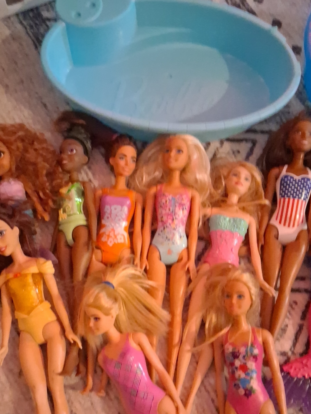 Barbie Mixed Dolls Bundle – Pink, Blue, Orange, Green Swimwear